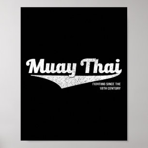 Distressed Muay Thai Kickboxing Shirt, Mma Bjj, Th Poster