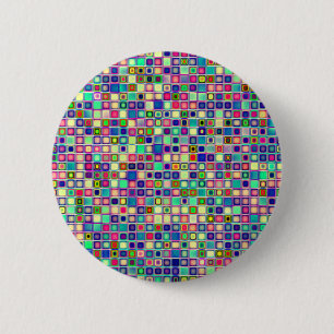 Distressed Multicolored 'Gumdrops' Tiles Pattern 6 Cm Round Badge