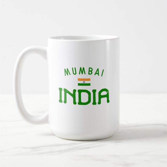 Distressed Mumbai India Coffee Mug (Left)