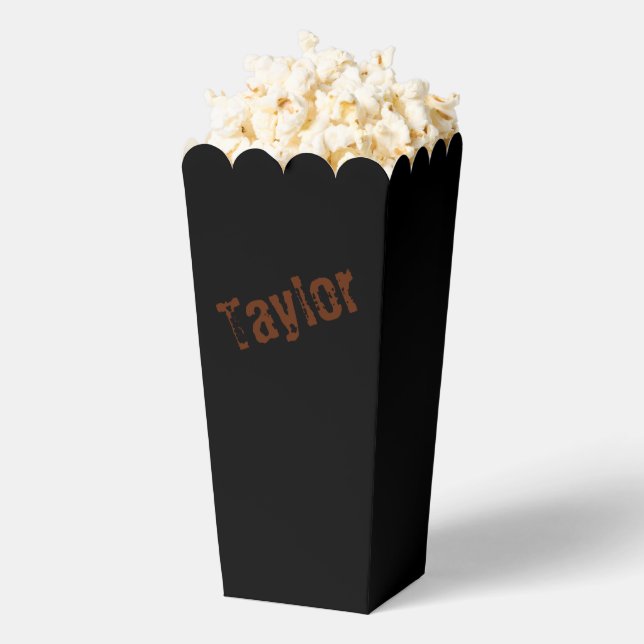 Distressed Name Popcorn Box (Black & Rust) (Popped)