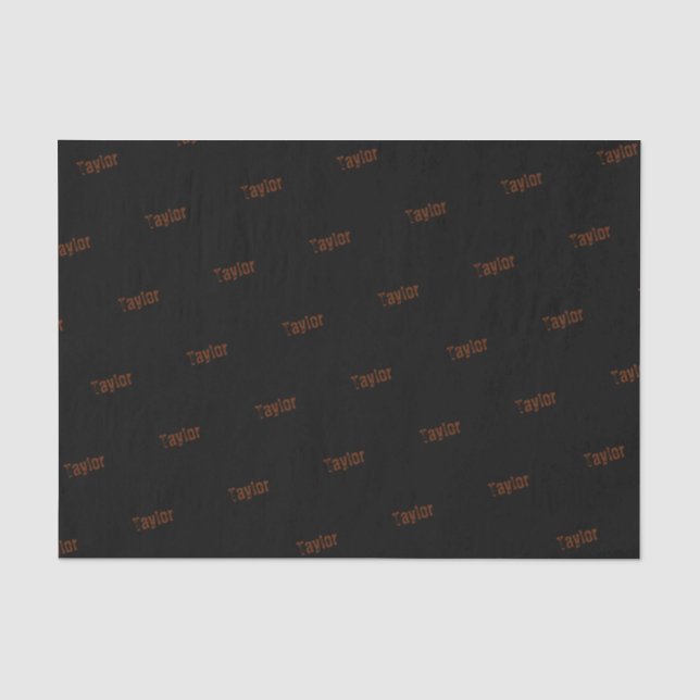 Distressed Name Tissue Paper (Black & Rust) (Front)