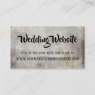 Distressed Natural Rustic Vintage Wedding Website Enclosure Card