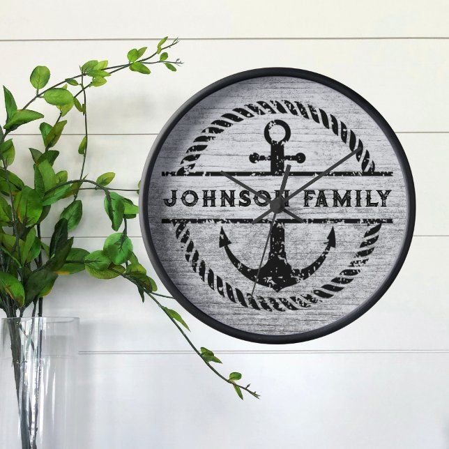 Distressed Nautical Anchor Signature  Clock (Creator Uploaded)
