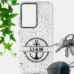 Distressed Nautical Anchor Signature Samsung Galaxy Case<br><div class="desc">This distressed style case will add a nautical touch to your cell phone. Personalise with your desired name or initials.</div>