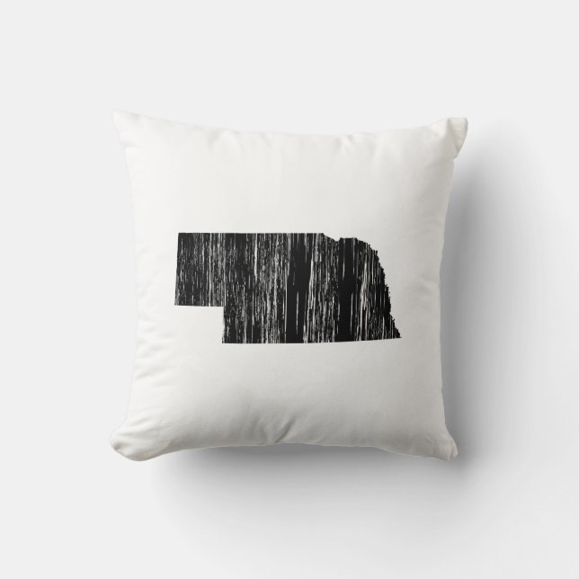 Distressed Nebraska State Outline Cushion (Front)