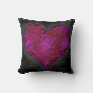 Distressed Neon Heart Cushion