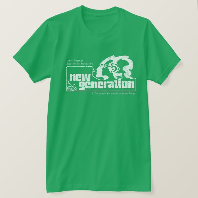 Distressed "New Generation" tee. T-Shirt (Design Front)