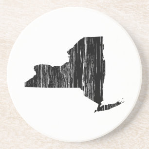 Distressed New York State Outline Coaster