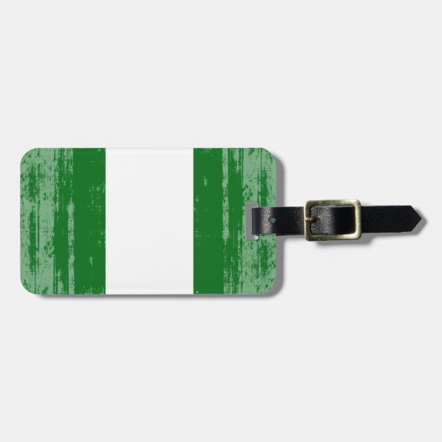 DISTRESSED NIGERIA FLAG.png Luggage Tag (Front Horizontal)