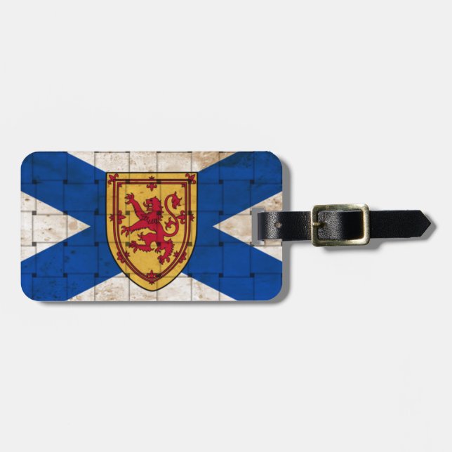 Distressed Nova Scotia Flag Luggage Tag (Front Horizontal)