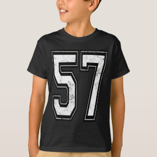 Distressed number 57 varsity jersey sports team T-Shirt