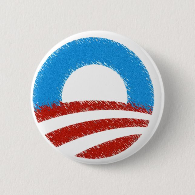 Distressed Obama Symbol 6 Cm Round Badge (Front)
