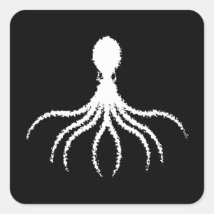 Distressed Octopus Design - Square Stickers