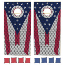 Distressed Ohio Flag Game Boards Cornhole Set