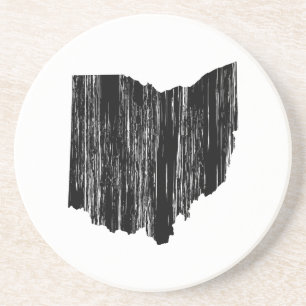 Distressed Ohio State Outline Coaster