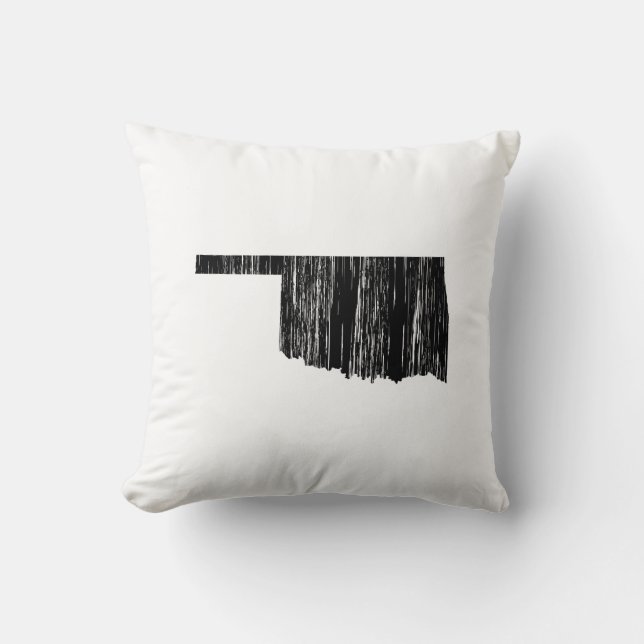 Distressed Oklahoma  State Outline Cushion (Front)
