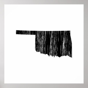 Distressed Oklahoma  State Outline Poster