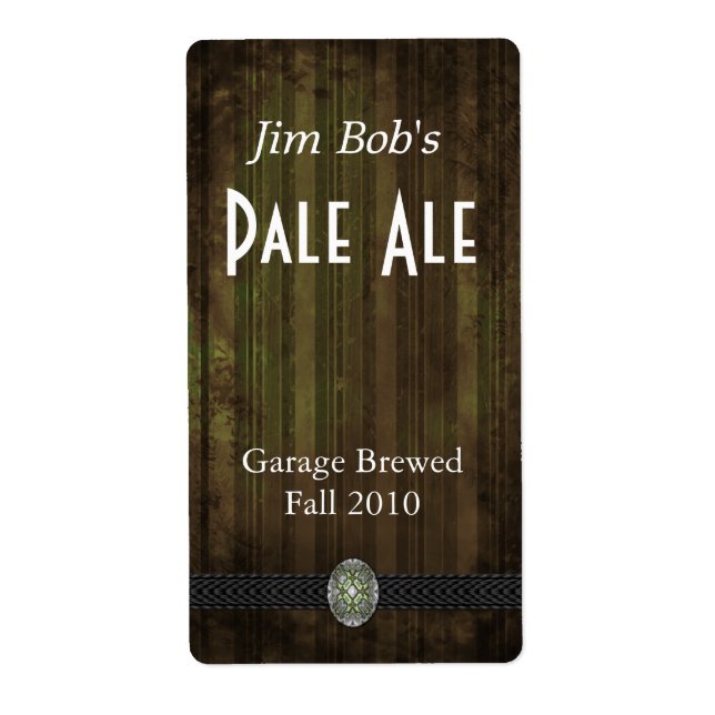 Distressed Olive Green Home Made Beer Labels (Front)