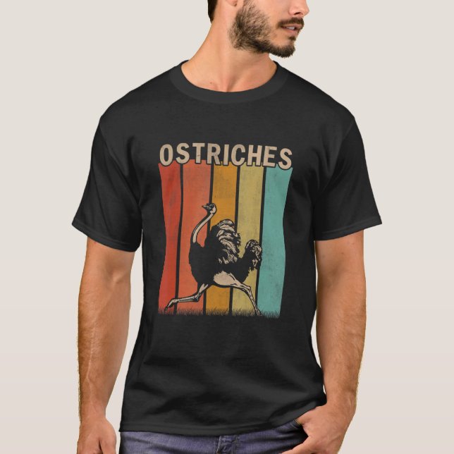 Distressed Ostriches   Men Women Kid Ostriches Ret T-Shirt (Front)