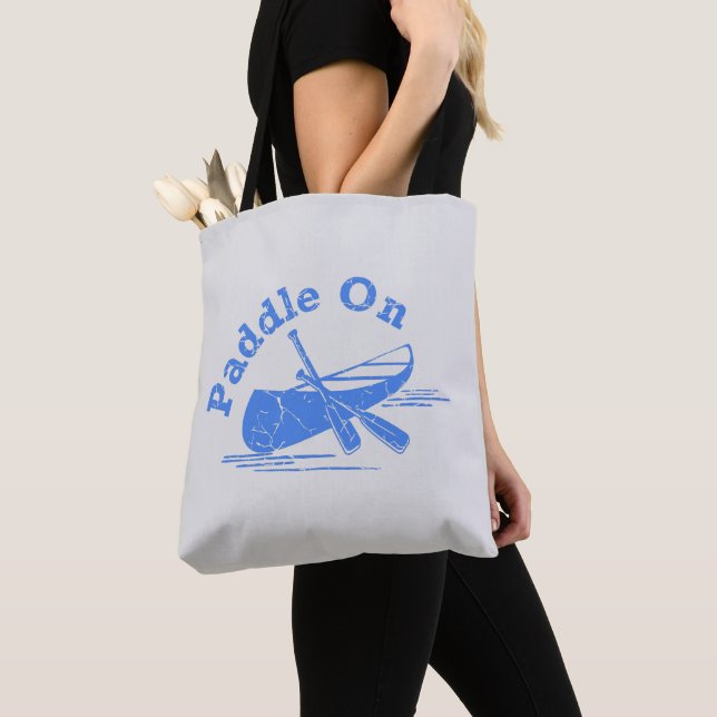 Distressed Paddle On Design -  All-Over-Print Tote Bag (Close Up)