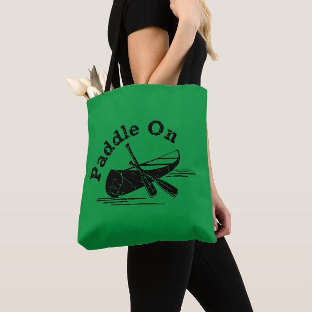 Distressed Paddle On Design - All-Over-Print Tote Bag (Close Up)