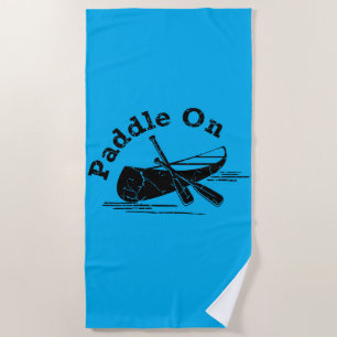 Distressed Paddle On Design - Beach Towel