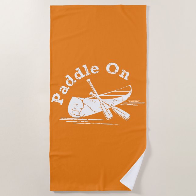 Distressed Paddle On Design - Beach Towel (Front)