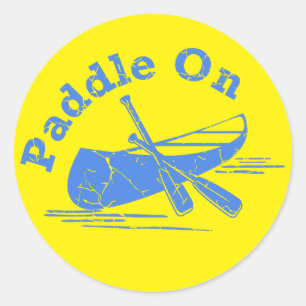 Distressed Paddle On Design - Classic Round Sticke Sticker