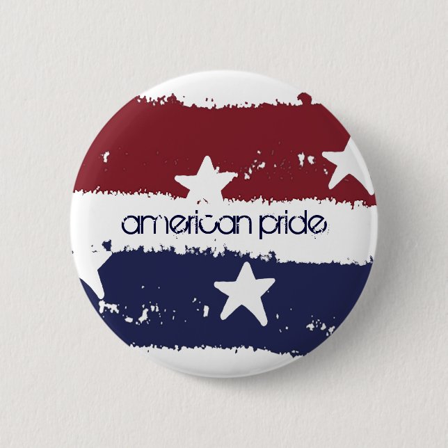 Distressed Paint American Red, White & Blue Button (Front)