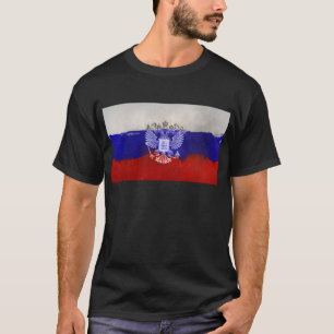 Distressed Painted Flag of Russia with Eagle T-Shirt