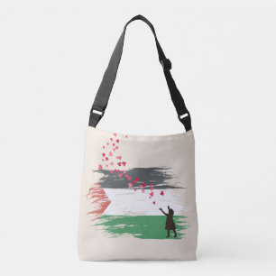 Distressed Palestinian Flag Crossbody Tote Bag