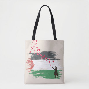 Distressed Palestinian Flag Tote Bag - Solidarity