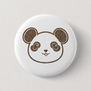 Distressed Panda Bear 6 Cm Round Badge