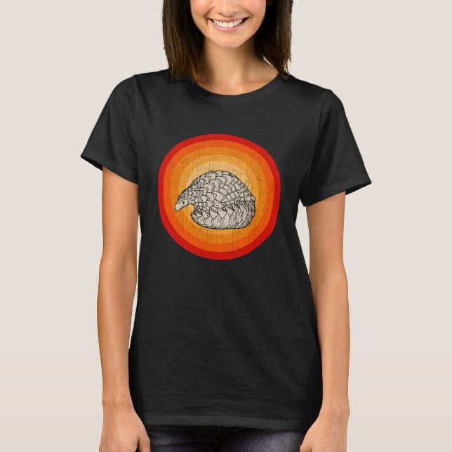 Distressed Pangolins  Retro Style T-Shirt (Front)