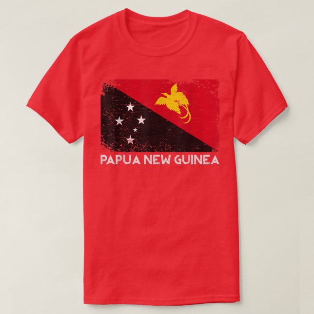 Distressed Papua New Guinea Flag Men Women Kids Pa T-Shirt (Design Front)