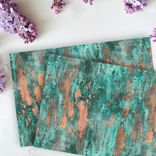 Distressed Patina Copper Vintage Metal look Tissue Paper