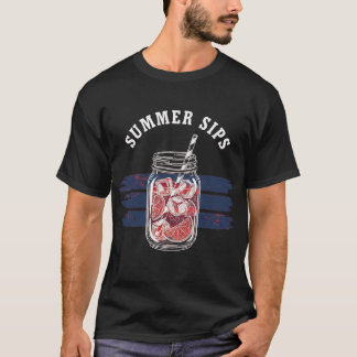 Distressed Patriotic Cocktail Mason Jar T-Shirt