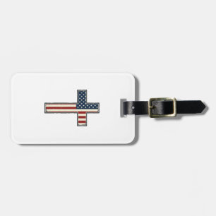 Distressed Patriotic Cross Vector Design_1 Luggage Tag