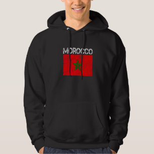 Distressed Patriotic Morocco Flag Men Women Kids Hoodie