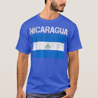 Distressed Patriotic Nicaragua Flag Men Women Kids T-Shirt