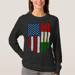 Distressed Patriotic Usa American Tajikistan Flag T-Shirt