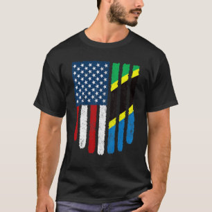 Distressed Patriotic Usa American Tanzania Flag T-Shirt