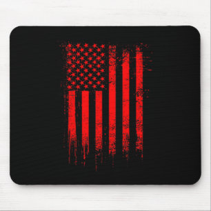 Distressed Patriotic USA Pocket Red American Flag Mouse Mat