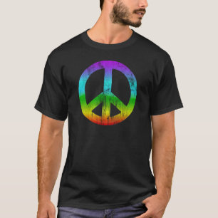 Distressed peace-rainbow T-Shirt