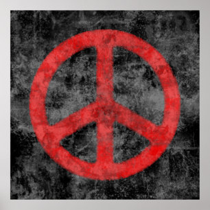 Distressed Peace Sign Poster