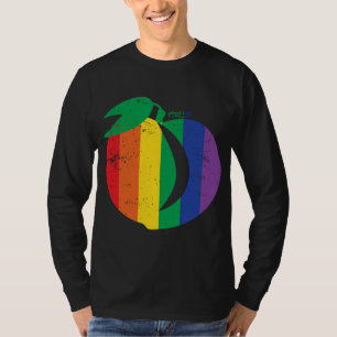 Distressed Peach, Plum Berry Fruit, Round Booty, B T-Shirt