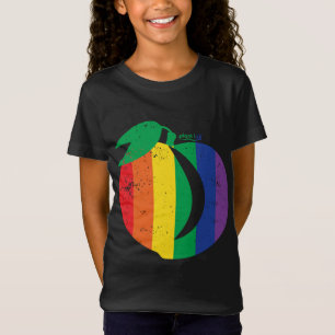 Distressed Peach, Plum Berry Fruit, Round Booty, B T-Shirt