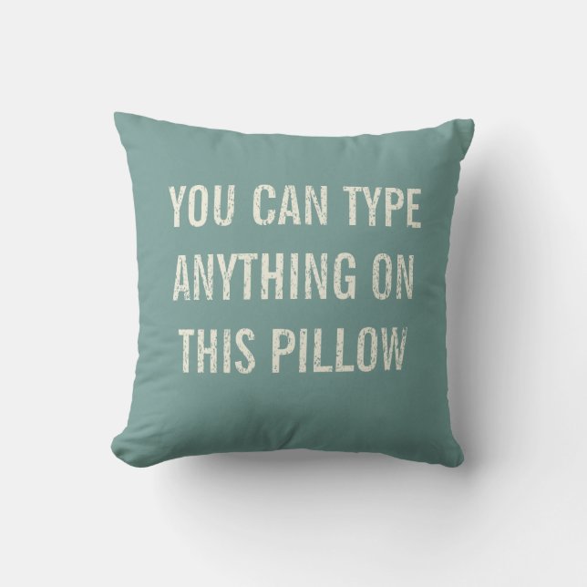 Distressed Personalised Antique Aqua Cushion (Front)