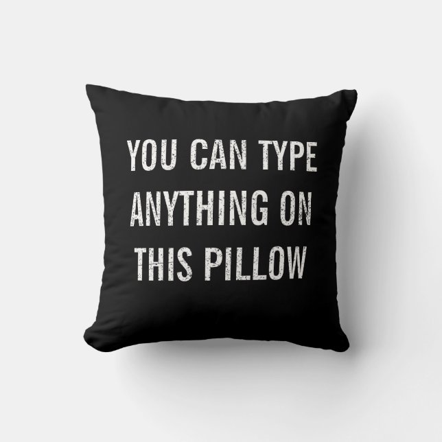 Distressed Personalised Black Cushion (Front)