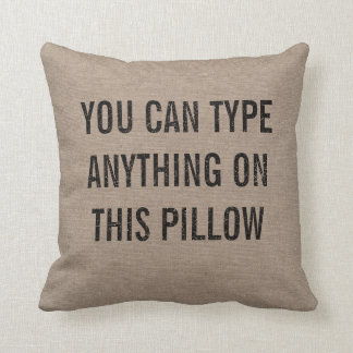Distressed Personalised Burlap Cushion